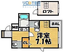 ONLYONE小花 ワンルームの間取図画像
