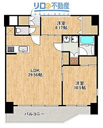 プレジオ宝塚ASIAN 2LDKの間取図画像