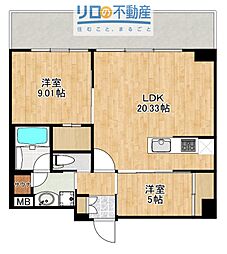 プレジオ宝塚ASIAN 2LDKの間取図画像