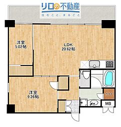 プレジオ宝塚ASIAN 2LDKの間取図画像