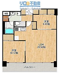 プレジオ宝塚ASIAN 2LDKの間取図画像