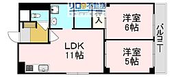 パープルウエスト 2LDKの間取図画像