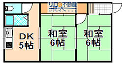 船原文化 2DKの間取図画像
