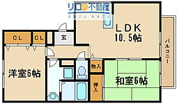 フレマリール・パーク瑞穂 2LDKの間取図画像