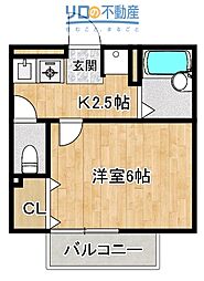 ハイツライラック 1Kの間取図画像