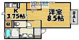 フォンテーヌ1 ワンルームの間取図画像