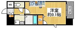 ONLYONE川西中央1 ワンルームの間取図画像