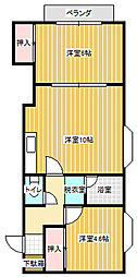 プレステージ1 2LDKの間取図画像