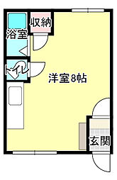 砂川総合ハイツ ワンルームの間取図画像
