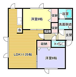ラ・フォリア東町 2LDKの間取図画像