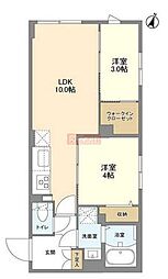 ウェルスクエア駒場東大前 2LDKの間取図画像