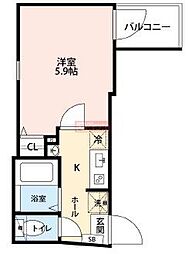 グランクオール代田橋 3階1Kの間取り