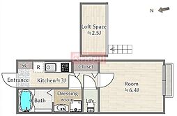 アメリカンリバティー笹塚 2階1Kの間取り