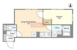 ウェルスクエアイズム下北沢WEST 1LDKの間取図画像