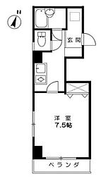 メゾンレーヴ 1Kの間取図画像
