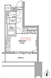 ザ・パークハビオ代々木初台 ワンルームの間取図画像