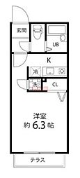 Branche笹塚 ワンルームの間取図画像