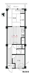 羽根木パークハイツ 2DKの間取図画像