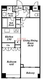 SPACIA三軒茶屋弐番館 1LDKの間取図画像