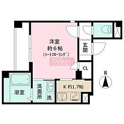 メゾンデヒカリ 1Kの間取図画像