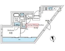 Fika代々木上原 1LDKの間取図画像