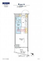 PROUDFLAT渋谷笹塚 1Kの間取図画像