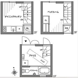 石双居 1DKの間取図画像
