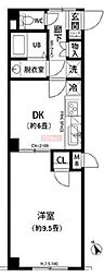 プレール代々木公園 1DKの間取図画像