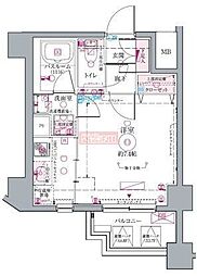 CREVISTA代田橋 1Kの間取図画像