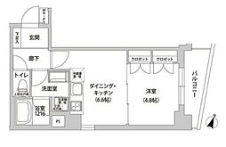 カリス初台 1DKの間取図画像