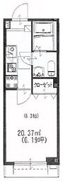 代々木パークハイム 1Kの間取図画像