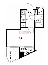 日神デュオステージ笹塚西館 1Kの間取図画像