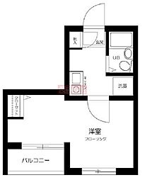 プレール明大前 1Kの間取図画像