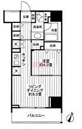クロスレジデンス高輪 1Kの間取図画像