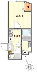 CELESTE北町 1Kの間取図画像