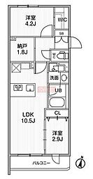 ルネサンスコート学芸大学 2LDKの間取図画像