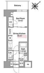 TheglowMitaSoHoResidence 1DKの間取図画像
