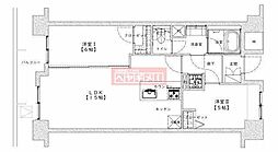 PRIMEURBAN目黒リバーフロント 2LDKの間取図画像