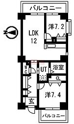 アクティ目黒駅前1号棟 2LDKの間取図画像