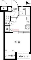 スカイコート五反田 1DKの間取図画像