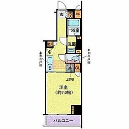 ディアレイシャス港区海岸 1Kの間取図画像