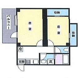 ラミエ高輪台 2DKの間取図画像