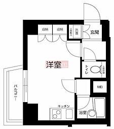 ルーブル渋谷初台弐番館 ワンルームの間取図画像