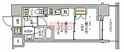 リビオメゾン芝浦 1DKの間取図画像