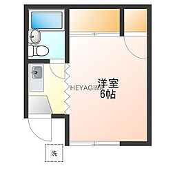 グリーンハウス 1Kの間取図画像