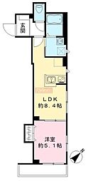 エラーブル上原 1LDKの間取図画像