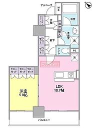 LaSante五反田 1LDKの間取図画像