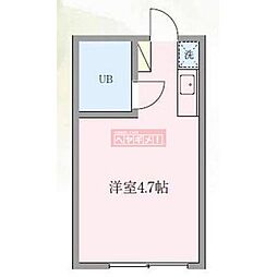 ヴィラ下北沢-A ワンルームの間取図画像