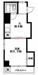 パレスEBS 1Kの間取図画像