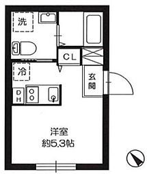brightanna ワンルームの間取図画像